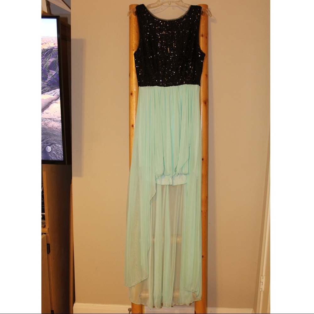 High-Low B. Darlin Dress (Mint & Black)
